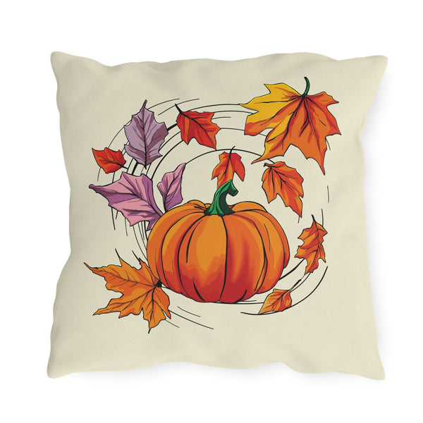 Pumpkin Leaves Indoor Outdoor Fall Throw Pillow