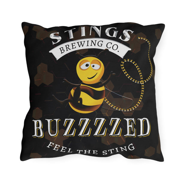 Brewery Bee Funny Indoor Outdoor Accent Pillow