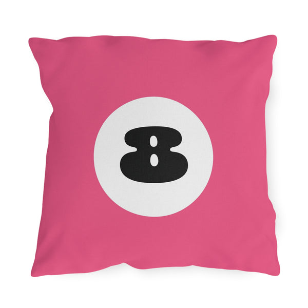 Pink 8 Ball Indoor Outdoor Throw Pillow