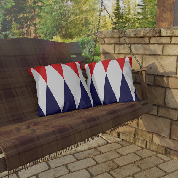 Red White Blue Diamond Indoor Outdoor Patriotic Accent Pillow
