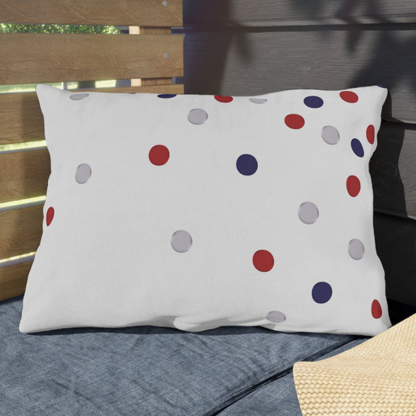 Patriotic Polka Dot Indoor Outdoor American Chic Accent Pillow