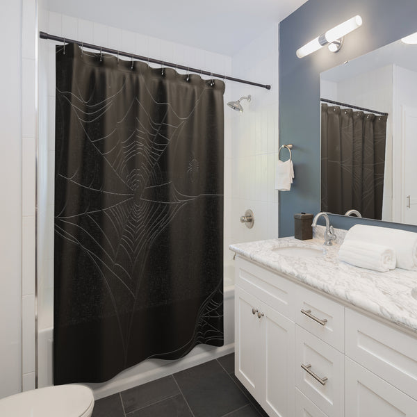 Spiderweb Spider Black Bath Shower Curtain