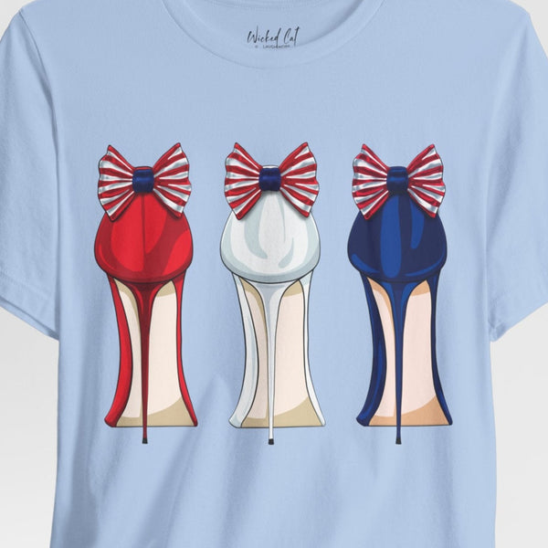 Red White and Blue Stilettos Patriotic Style T-Shirt