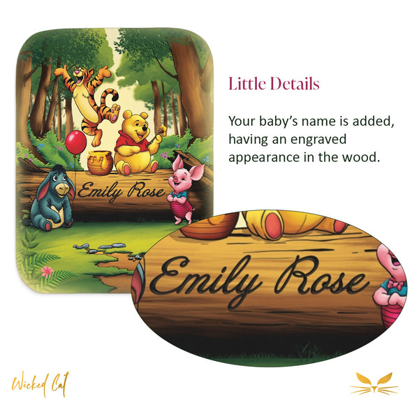 Personalized Winnie the Pooh Sherpa Baby Blanket