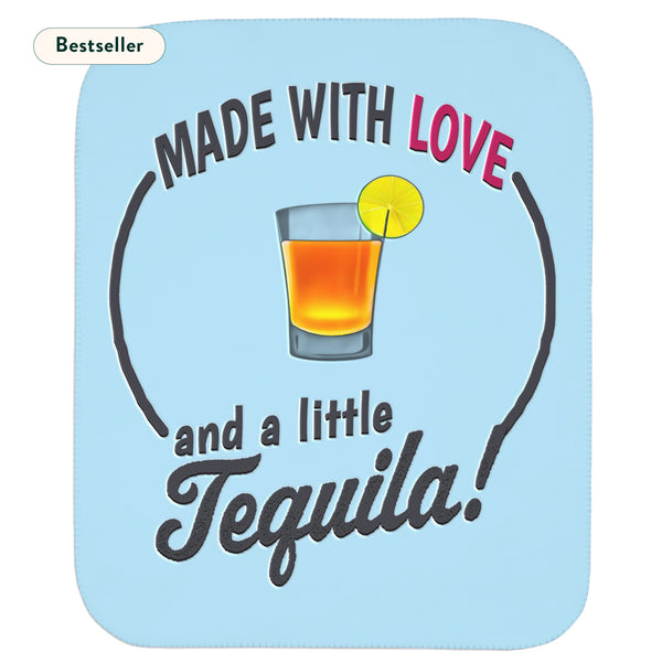 Made with Love Cute Sherpa Baby Blanket Pink