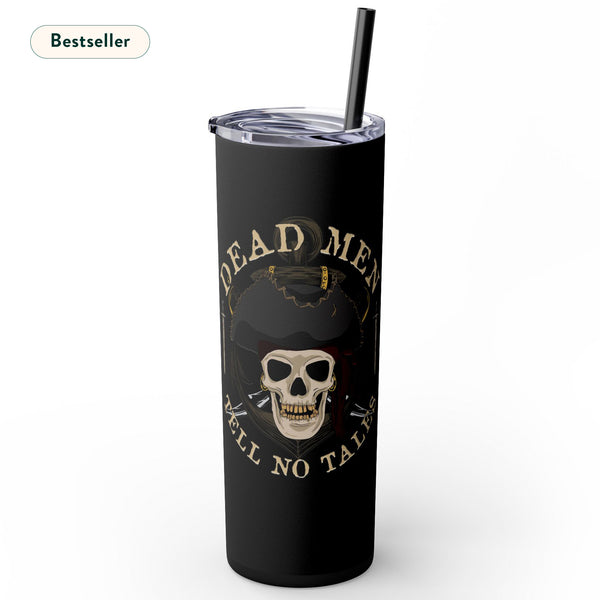 Dead Men Tell No Tales Pirate Skull Tumbler with Straw 20oz