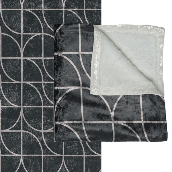 Black & Grey Art Deco Decorative Throw Blanket