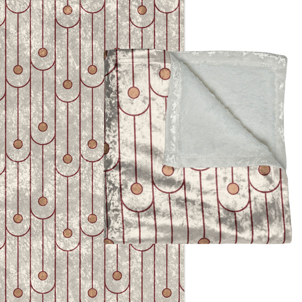 Red and White Art Deco Decorative Throw Blanket