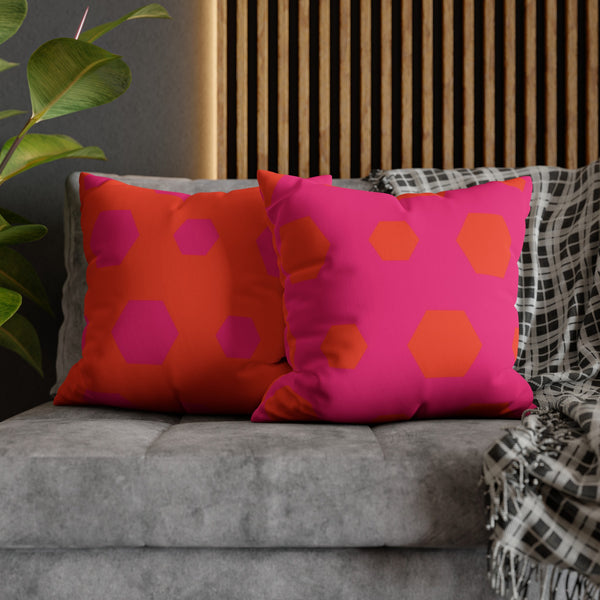 Pink & Orange Reversible Throw Pillow