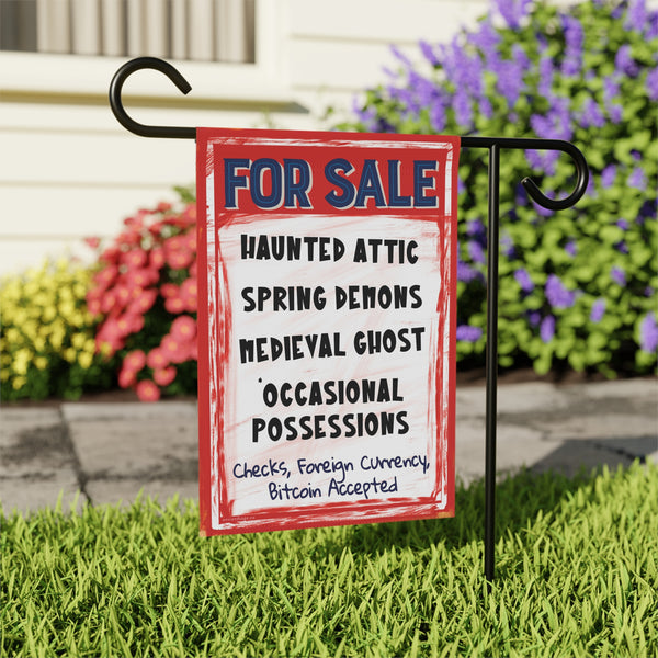 Haunted House For Sale Retro Halloween Yard Flag