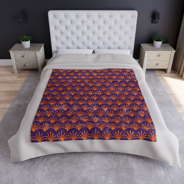 Purple and Orange Art Deco Decorative Throw