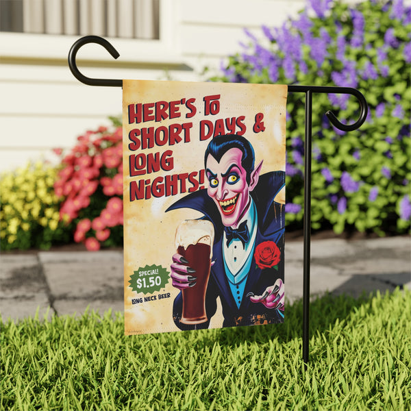 Drinking Dracula Vintage Retro Halloween Yard Flag