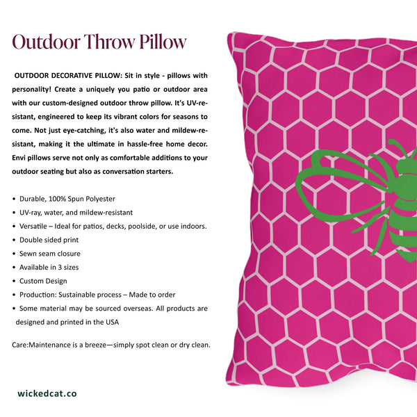 Honeycomb Rainbow Spring Outdoor Throw Pillow