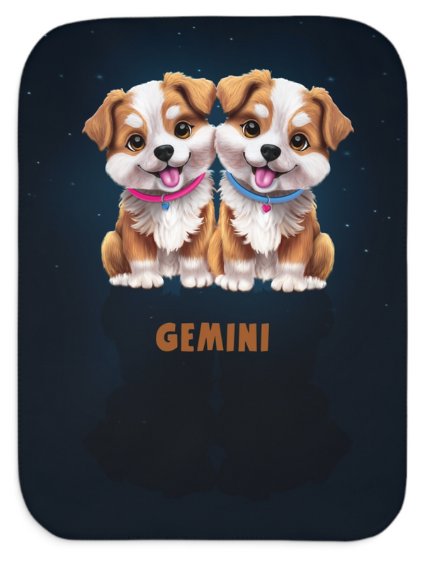 Personalized Gemini Zodiac Sherpa Baby Blanket