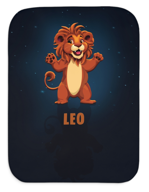 Personalized Leo Zodiac Sherpa Baby Blanket