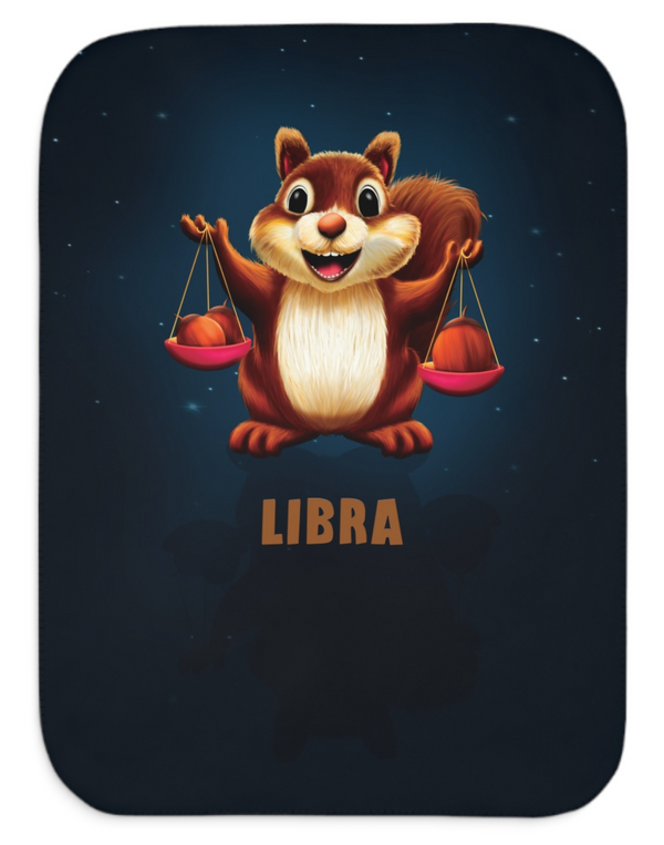 Personalized Libra Zodiac Sherpa Baby Blanket