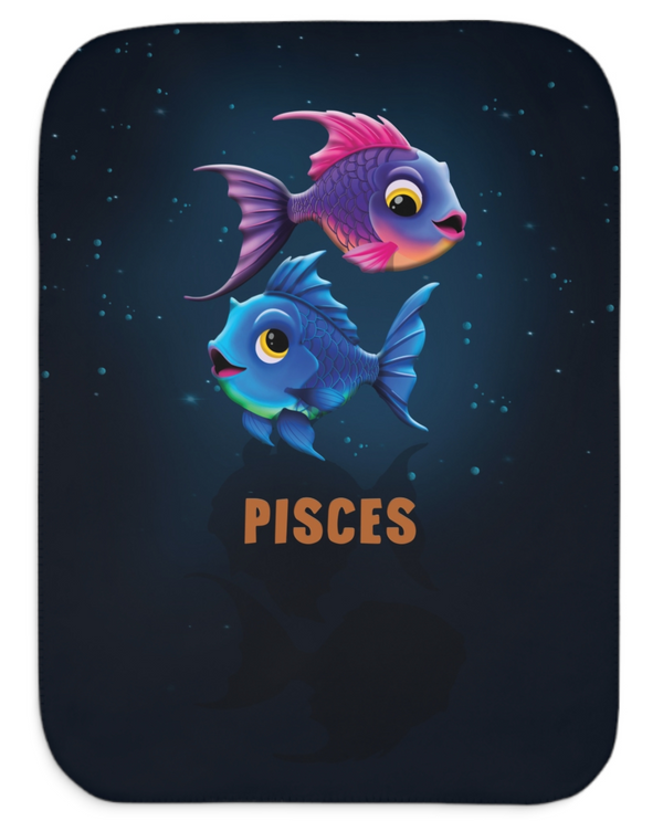 Personalized Pisces Zodiac Sherpa Baby Blanket