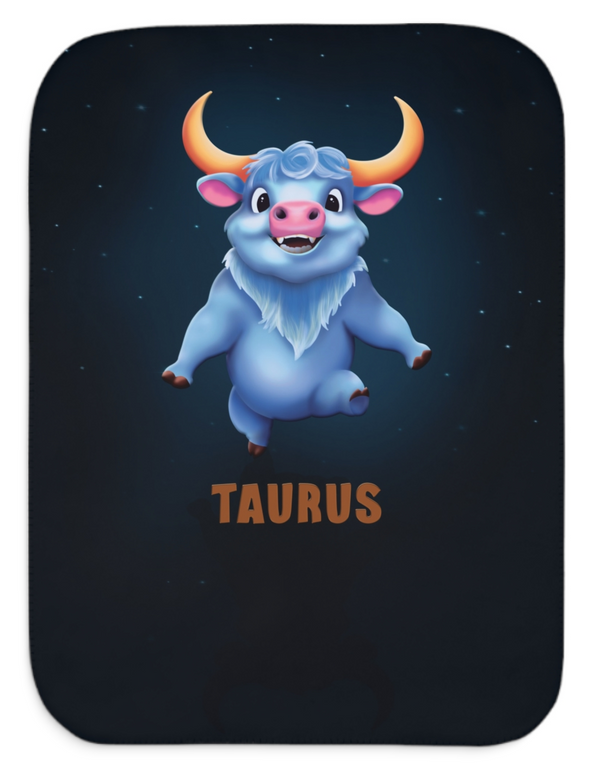 Personalized Taurus Zodiac Sherpa Baby Blanket