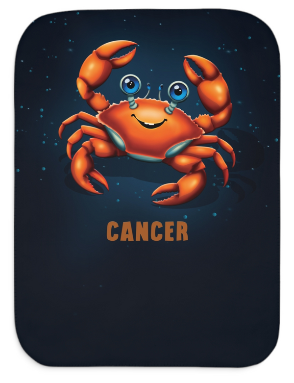 Personalized Cancer Zodiac Sherpa Baby Blanket