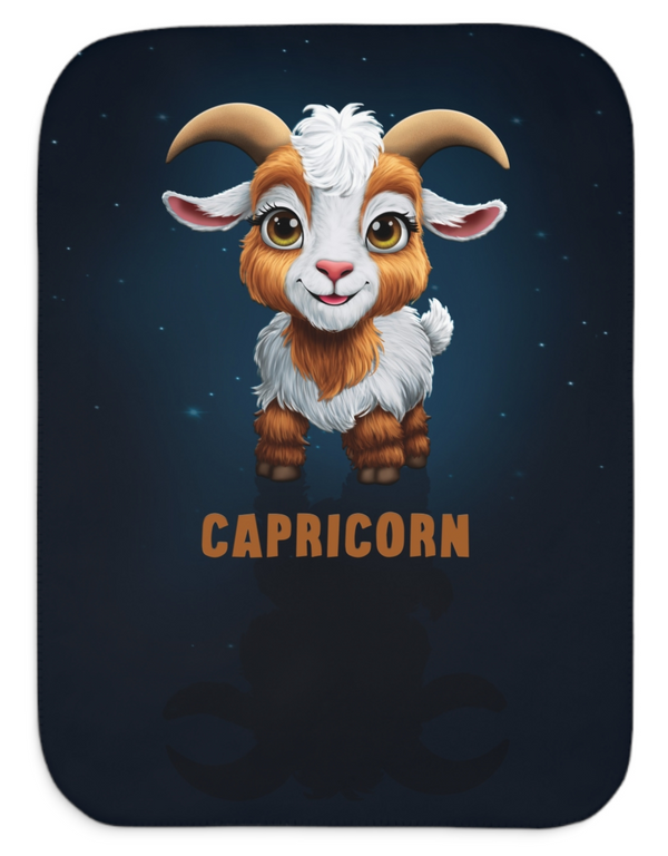 Personalized Capricorn Zodiac Sherpa Baby Blanket