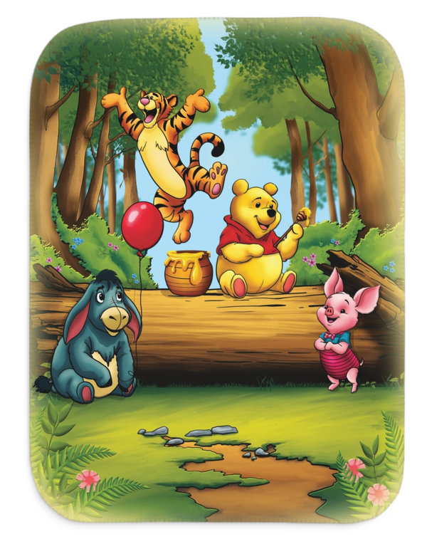 Personalized Winnie the Pooh Sherpa Baby Blanket