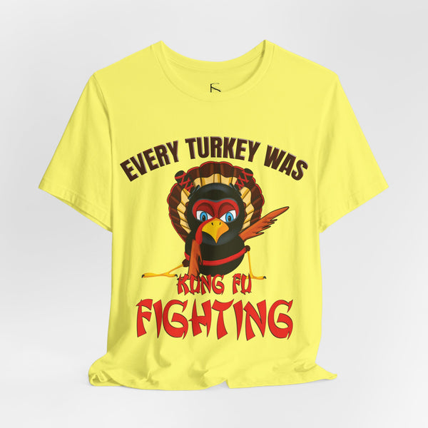 Kung Fu Fighting Turkey 80s Music Funny T-Shirt