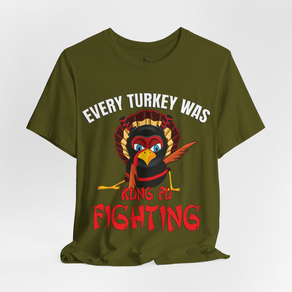 Kung Fu Fighting Turkey 80s Music Funny T-Shirt