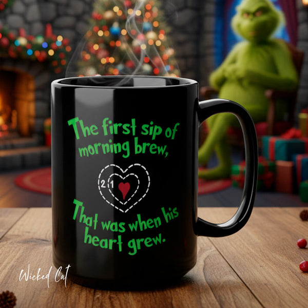 Grinch's Heart Christmas Coffee Mug 15oz