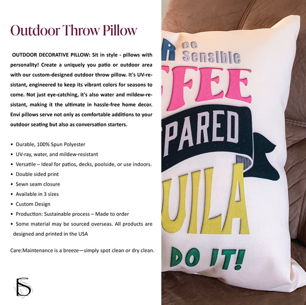 Pastel Green & Pink Indoor Outdoor Throw Pillow