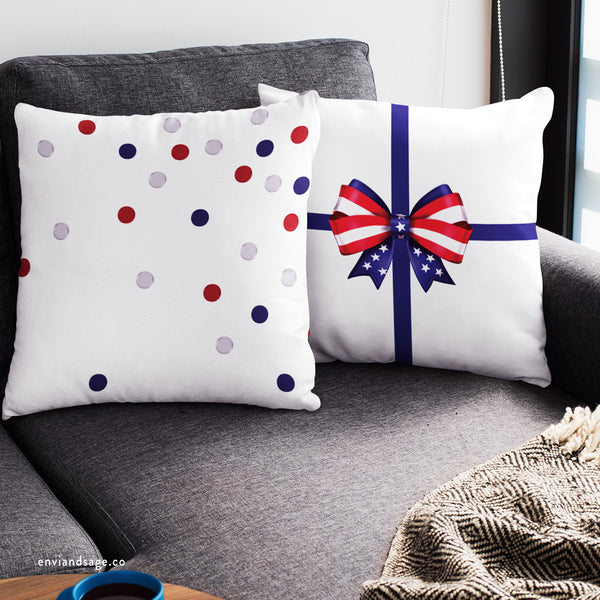 Patriotic Indoor Outdoor July 4th Throw Pillow