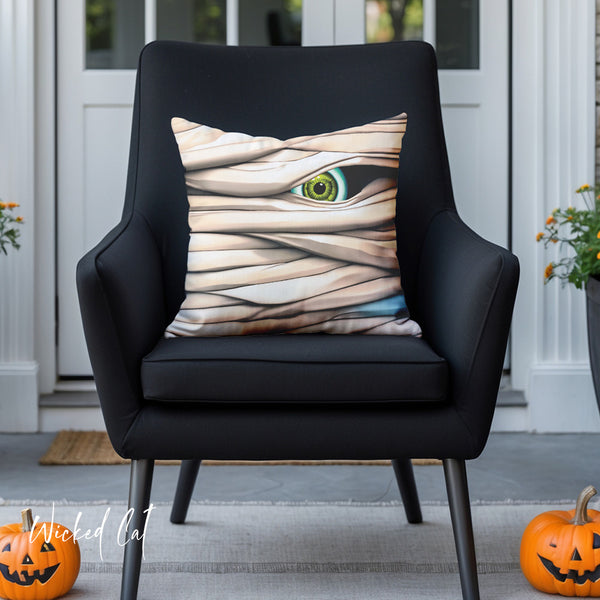 Mummy Eye Spooky Halloween Outdoor Indoor Pillow