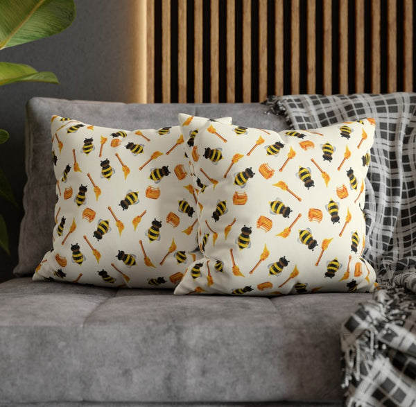 Honey Bees Spring Decor Pillow Cover