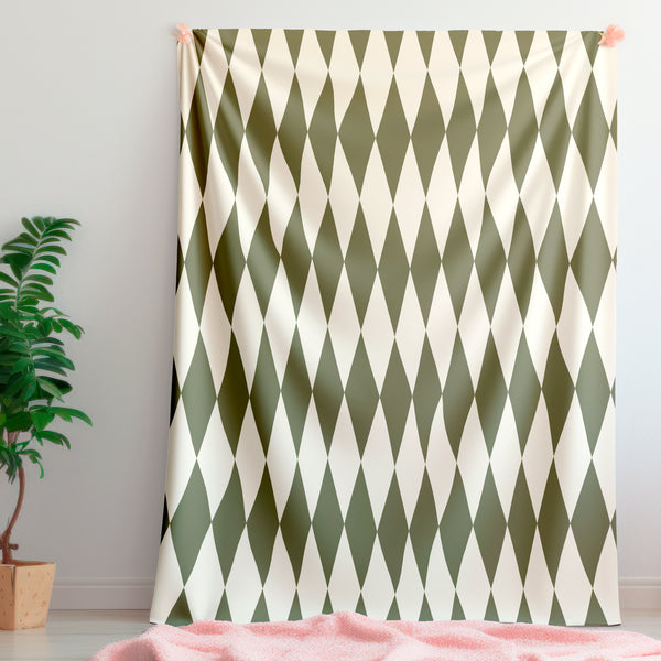 Green & Ivory Home Gift Plush Sherpa Blanket