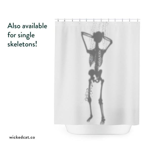 Skeleton Couple Halloween Bath Shower Curtain