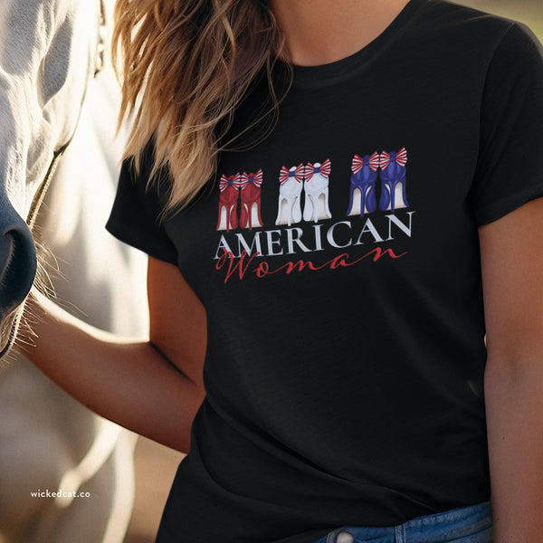 American Woman Patriotic Style Fashion T-Shirt