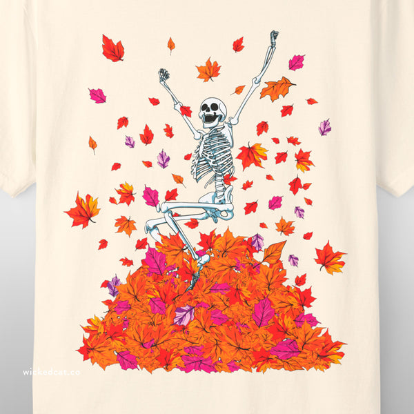 Fall Lovers Skeleton Halloween T-Shirt Comfort Colors®
