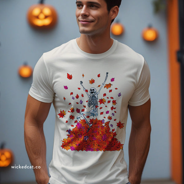 Fall Lovers Skeleton Halloween T-Shirt Comfort Colors®