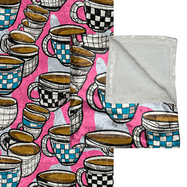 Whimsical Coffee Lovers Gift Throw Blanket