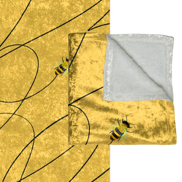 Spring Bee Yellow Decorative Throw Blanket