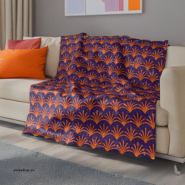 Purple and Orange Art Deco Decorative Throw
