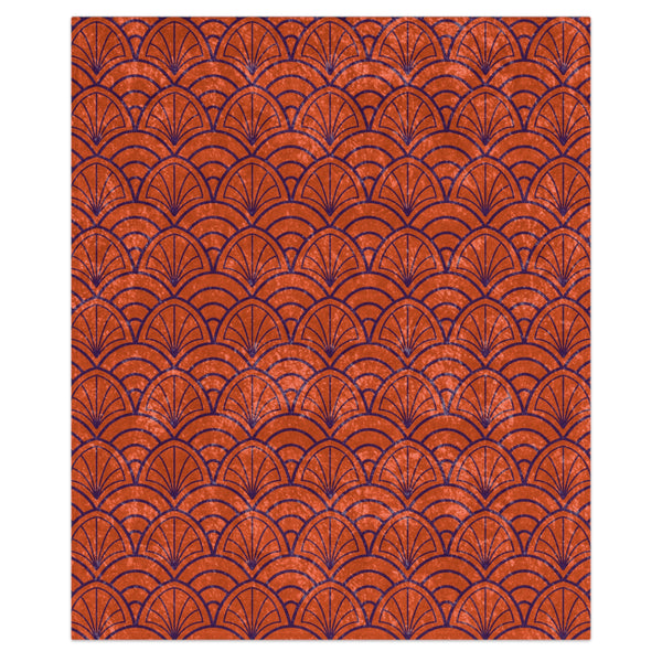 Art Deco Orange Purple Decorative Throw Blanket