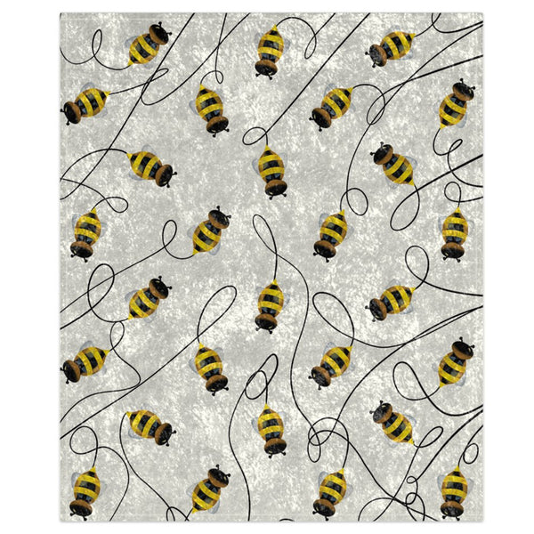 Buzzing Bees Spring Summer Decorative Throw Blanket