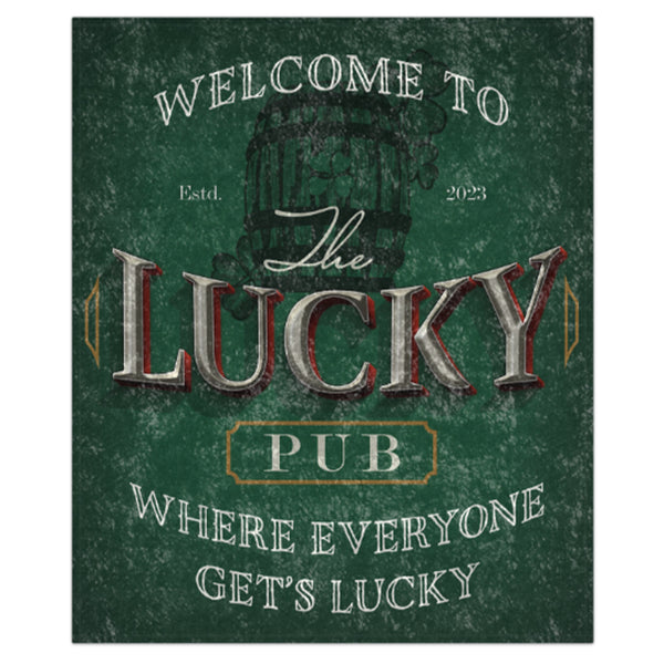 Lucky Pub St. Patricks Decorative Throw Blanket