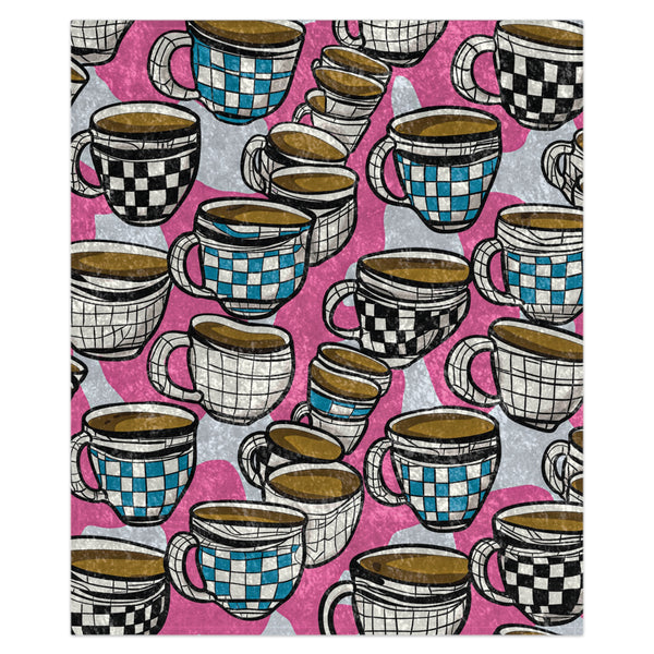 Whimsical Coffee Lovers Gift Throw Blanket