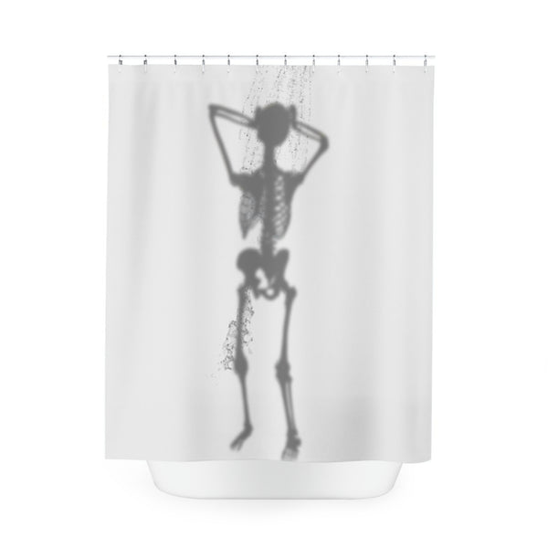 Showering Skeleton Funny Bath Shower Curtain