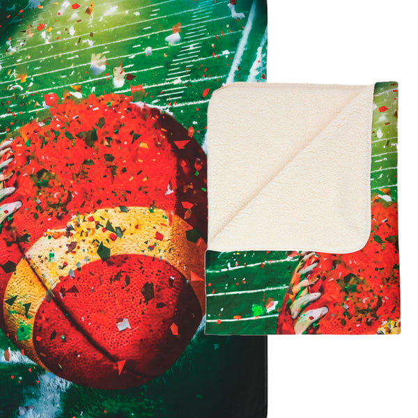 Football Game Day Plush Sherpa Throw Blanket