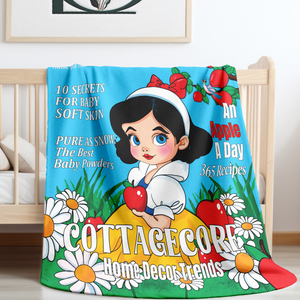 Snow White Illustrated Soft Sherpa Baby Blanket