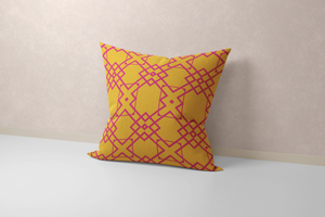 Yellow & Pink Geometric Throw Pillow