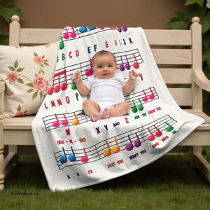 Soft sherpa blanket with 'The ABC Alphabet Song' design