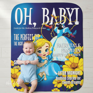 soft sherpa blanket with 'Cinderella Illustrated' design